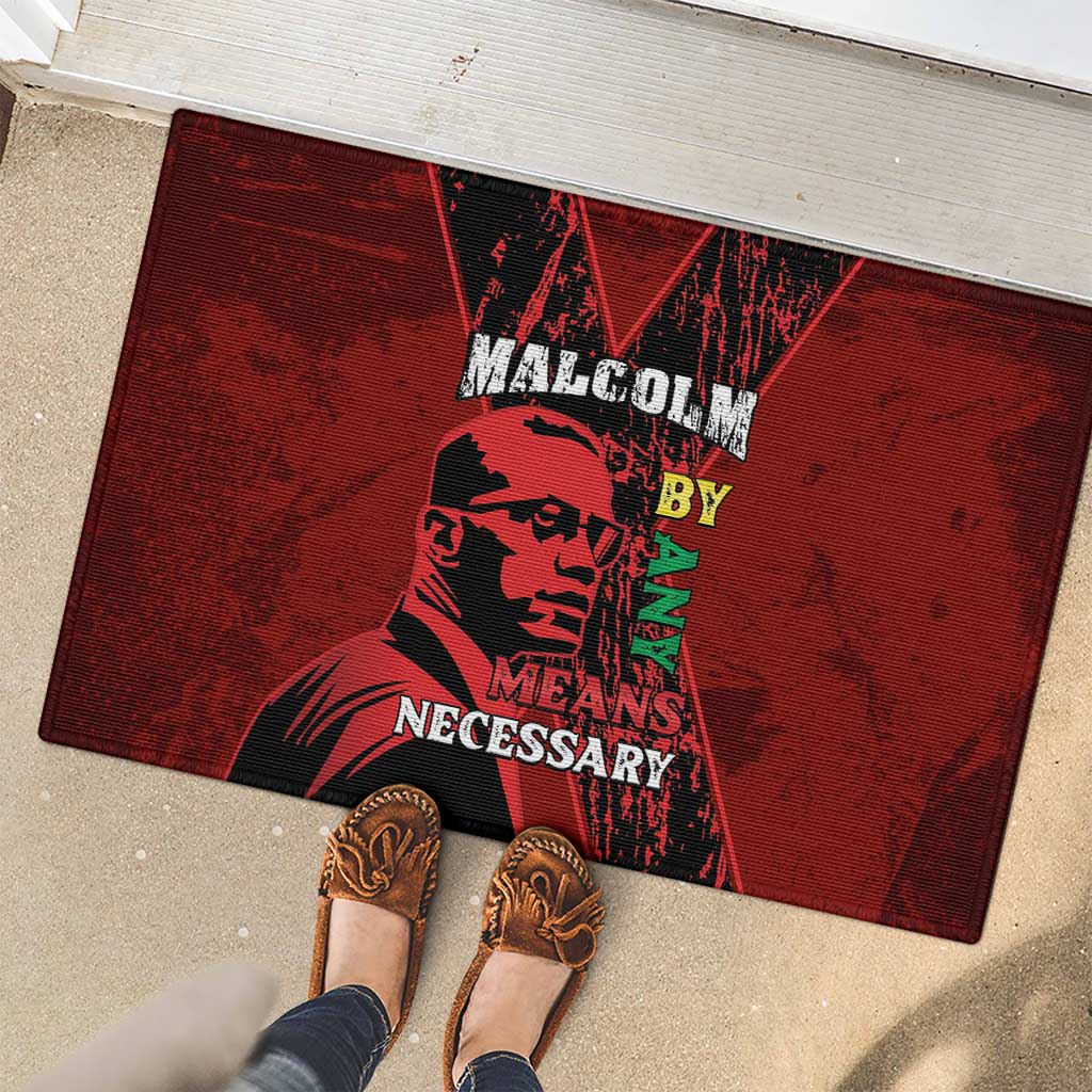 Happy Malcolm X Day Rubber Doormat By Any Means Necessary