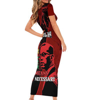 Happy Malcolm X Day Short Sleeve Bodycon Dress By Any Means Necessary