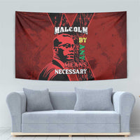 Happy Malcolm X Day Tapestry By Any Means Necessary