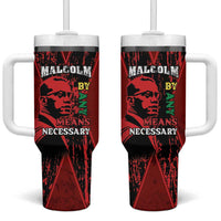 Happy Malcolm X Day Tumbler With Handle By Any Means Necessary