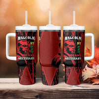 Happy Malcolm X Day Tumbler With Handle By Any Means Necessary