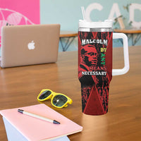 Happy Malcolm X Day Tumbler With Handle By Any Means Necessary