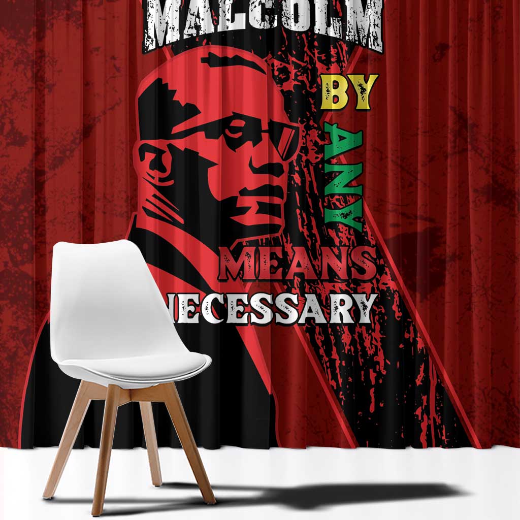 Happy Malcolm X Day Window Curtain By Any Means Necessary