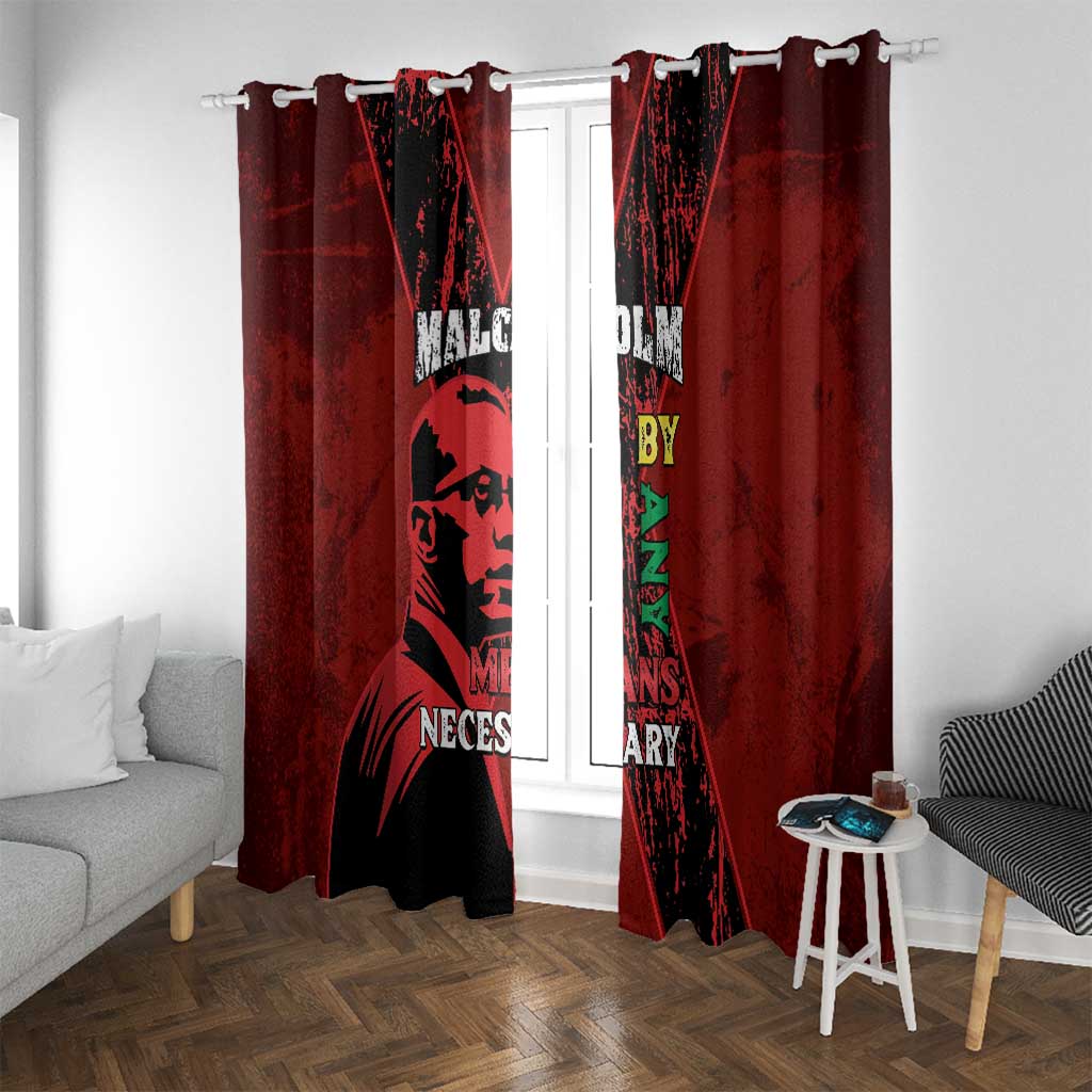 Happy Malcolm X Day Window Curtain By Any Means Necessary