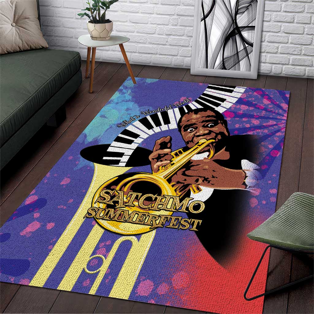 Satchmofest Area Rug King Of Jazz What a Wonderful World - Wonder Print Shop