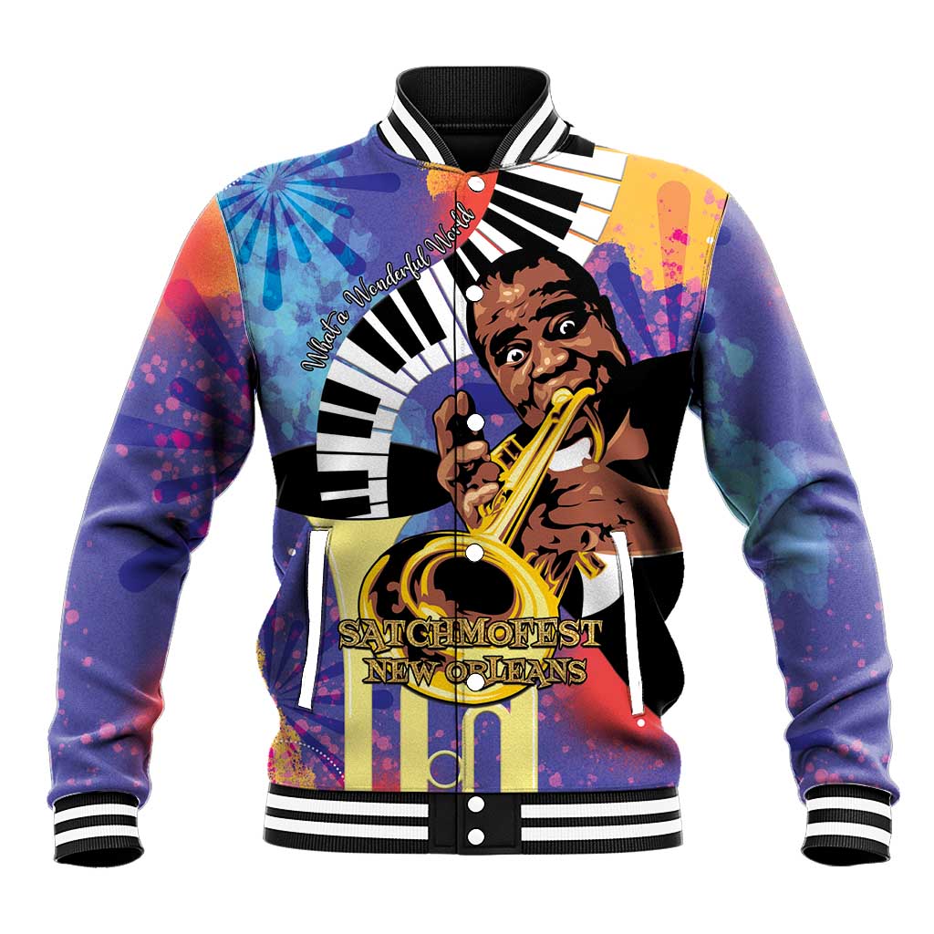 Satchmofest Baseball Jacket King Of Jazz What a Wonderful World - Wonder Print Shop