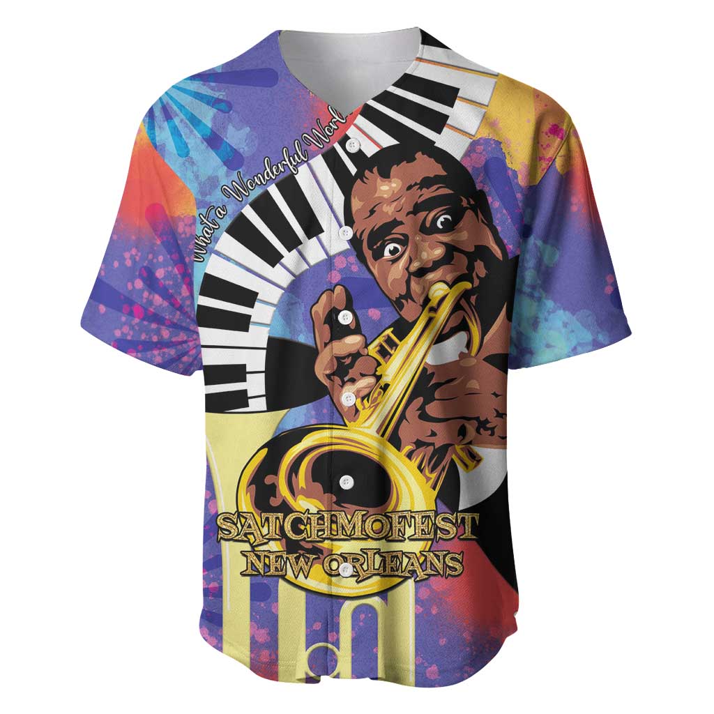 Satchmofest Baseball Jersey King Of Jazz What a Wonderful World - Wonder Print Shop