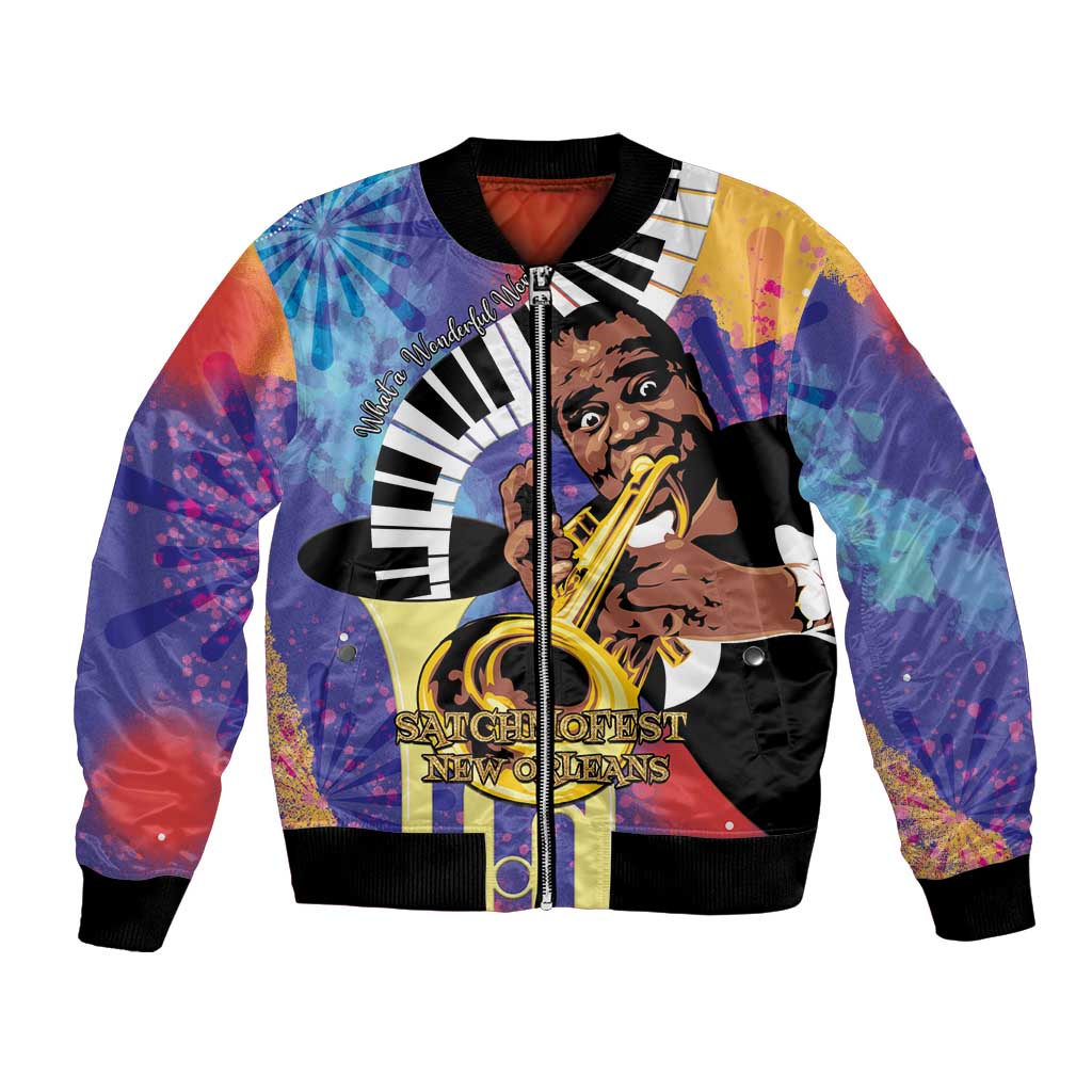 Satchmofest Bomber Jacket King Of Jazz What a Wonderful World - Wonder Print Shop