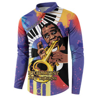 Satchmofest Button Sweatshirt King Of Jazz What a Wonderful World - Wonder Print Shop