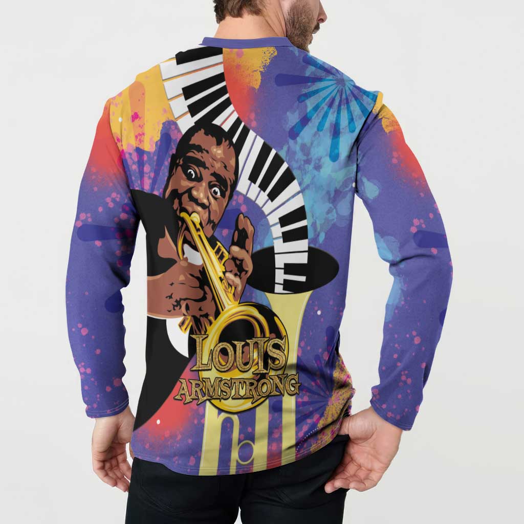 Satchmofest Button Sweatshirt King Of Jazz What a Wonderful World - Wonder Print Shop