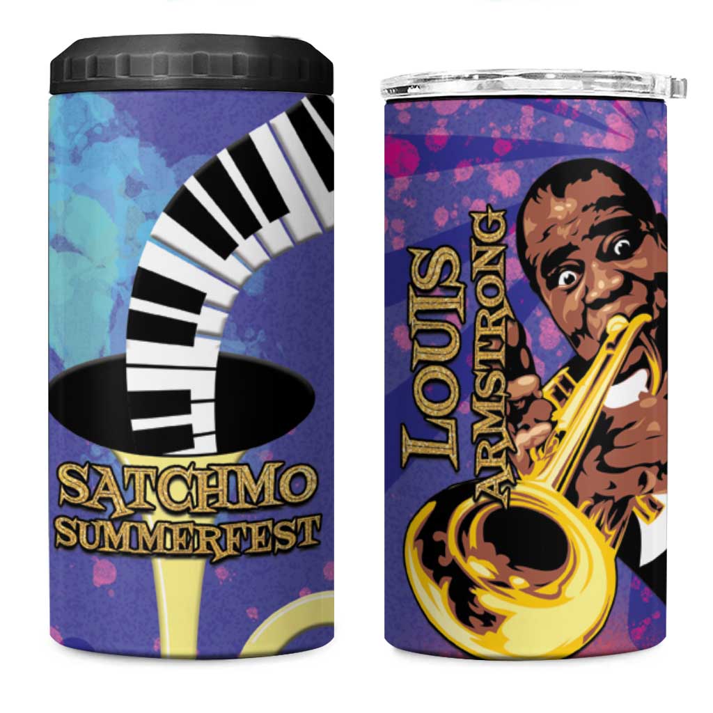 Satchmofest 4 in 1 Can Cooler Tumbler King Of Jazz What a Wonderful World - Wonder Print Shop