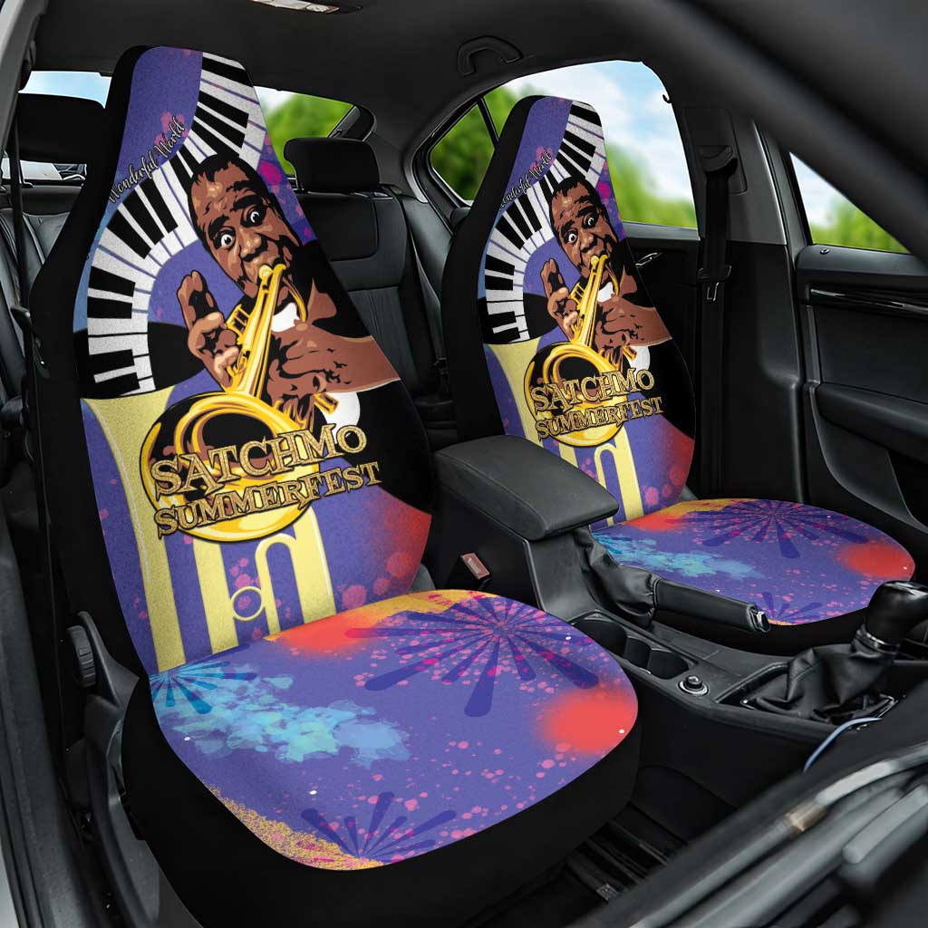 Satchmofest Car Seat Cover King Of Jazz What a Wonderful World - Wonder Print Shop