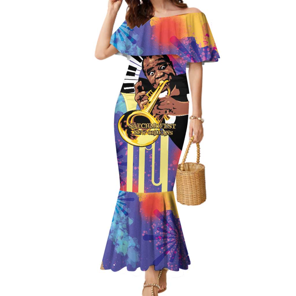 Satchmofest Family Matching Mermaid Dress and Hawaiian Shirt King Of Jazz What a Wonderful World - Wonder Print Shop