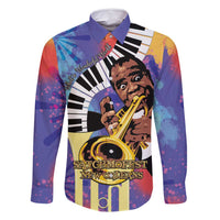 Satchmofest Family Matching Off Shoulder Short Dress and Hawaiian Shirt King Of Jazz What a Wonderful World - Wonder Print Shop