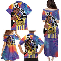 Satchmofest Family Matching Puletasi and Hawaiian Shirt King Of Jazz What a Wonderful World - Wonder Print Shop