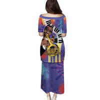 Satchmofest Family Matching Puletasi and Hawaiian Shirt King Of Jazz What a Wonderful World - Wonder Print Shop