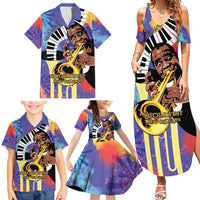 Satchmofest Family Matching Summer Maxi Dress and Hawaiian Shirt King Of Jazz What a Wonderful World - Wonder Print Shop
