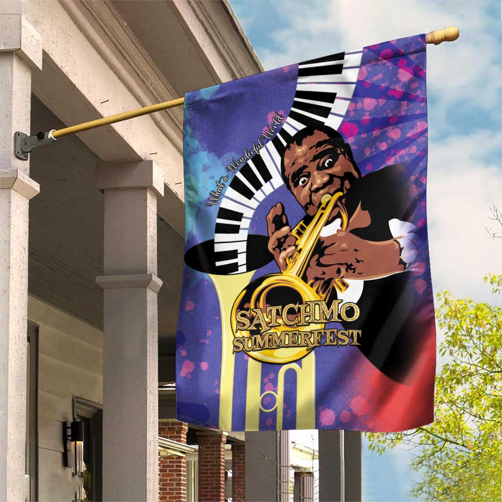 Satchmofest Garden Flag King Of Jazz What a Wonderful World - Wonder Print Shop