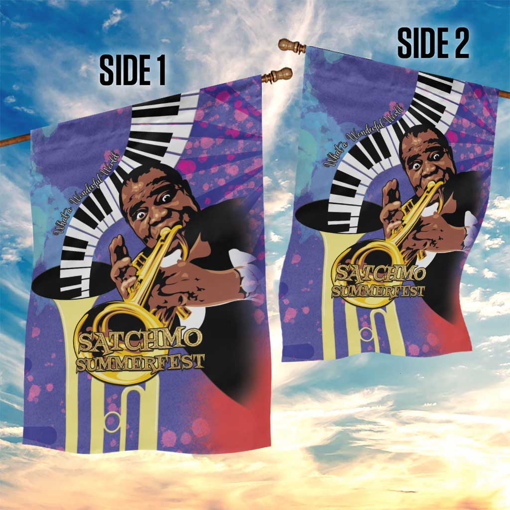 Satchmofest Garden Flag King Of Jazz What a Wonderful World - Wonder Print Shop
