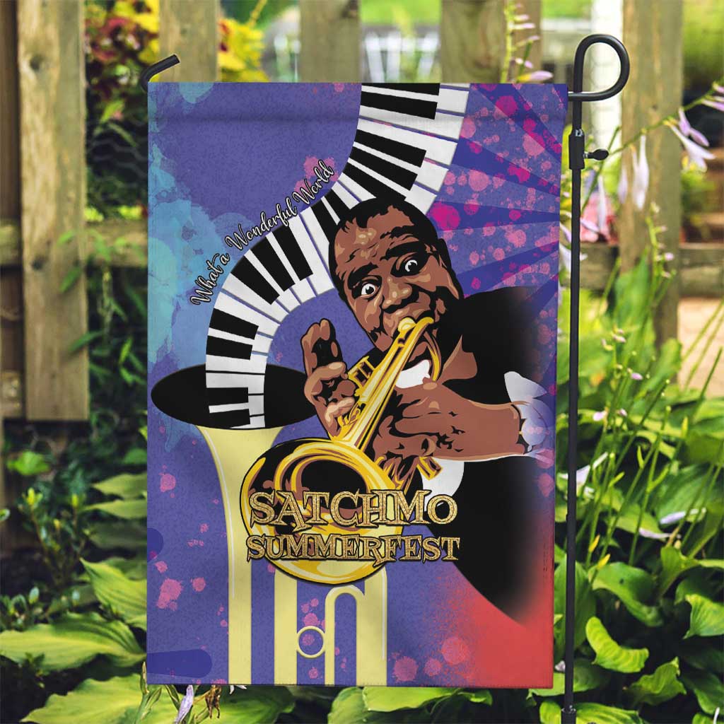 Satchmofest Garden Flag King Of Jazz What a Wonderful World - Wonder Print Shop