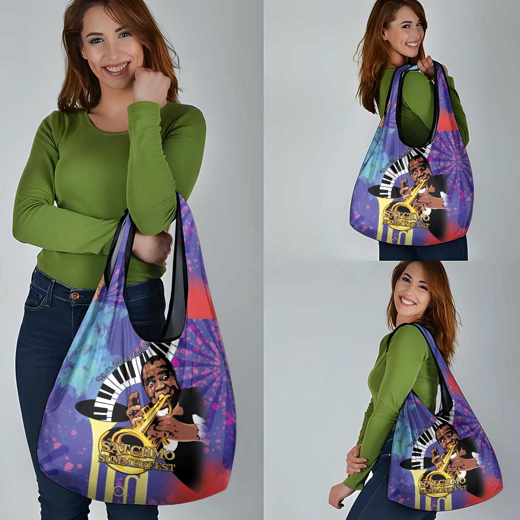 Satchmofest Grocery Bag King Of Jazz What a Wonderful World - Wonder Print Shop