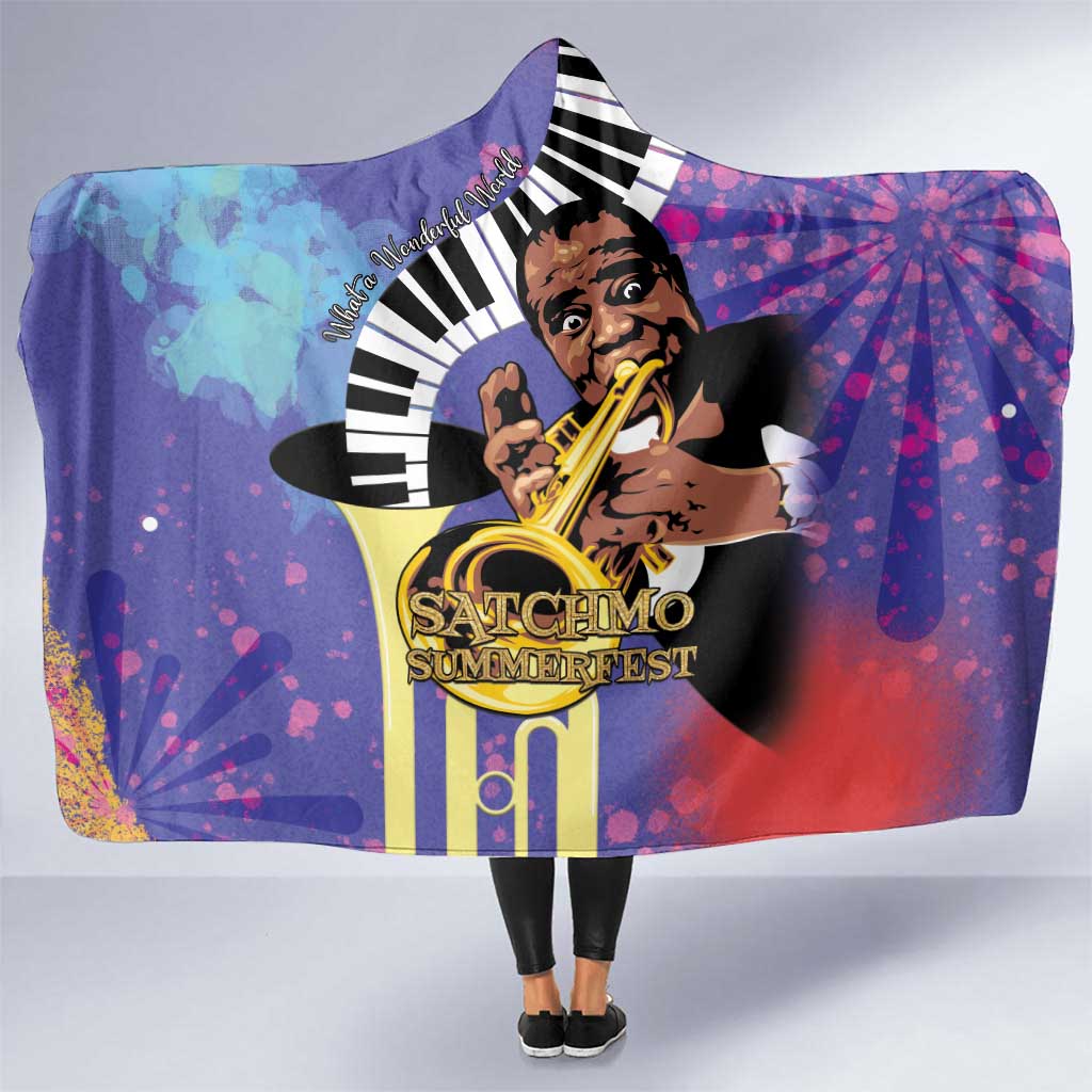 Satchmofest Hooded Blanket King Of Jazz What a Wonderful World - Wonder Print Shop