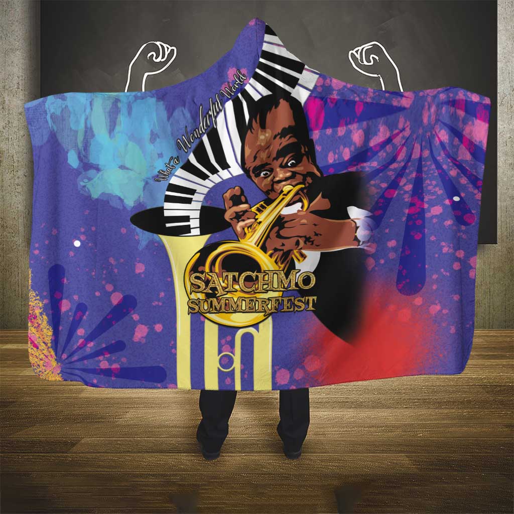 Satchmofest Hooded Blanket King Of Jazz What a Wonderful World - Wonder Print Shop