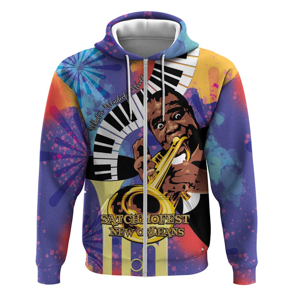 Satchmofest Hoodie King Of Jazz What a Wonderful World - Wonder Print Shop