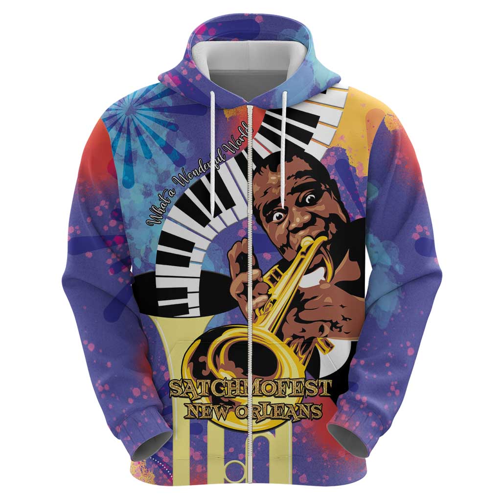 Satchmofest Hoodie King Of Jazz What a Wonderful World - Wonder Print Shop