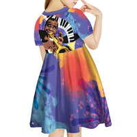 Satchmofest Kid Short Sleeve Dress King Of Jazz What a Wonderful World - Wonder Print Shop