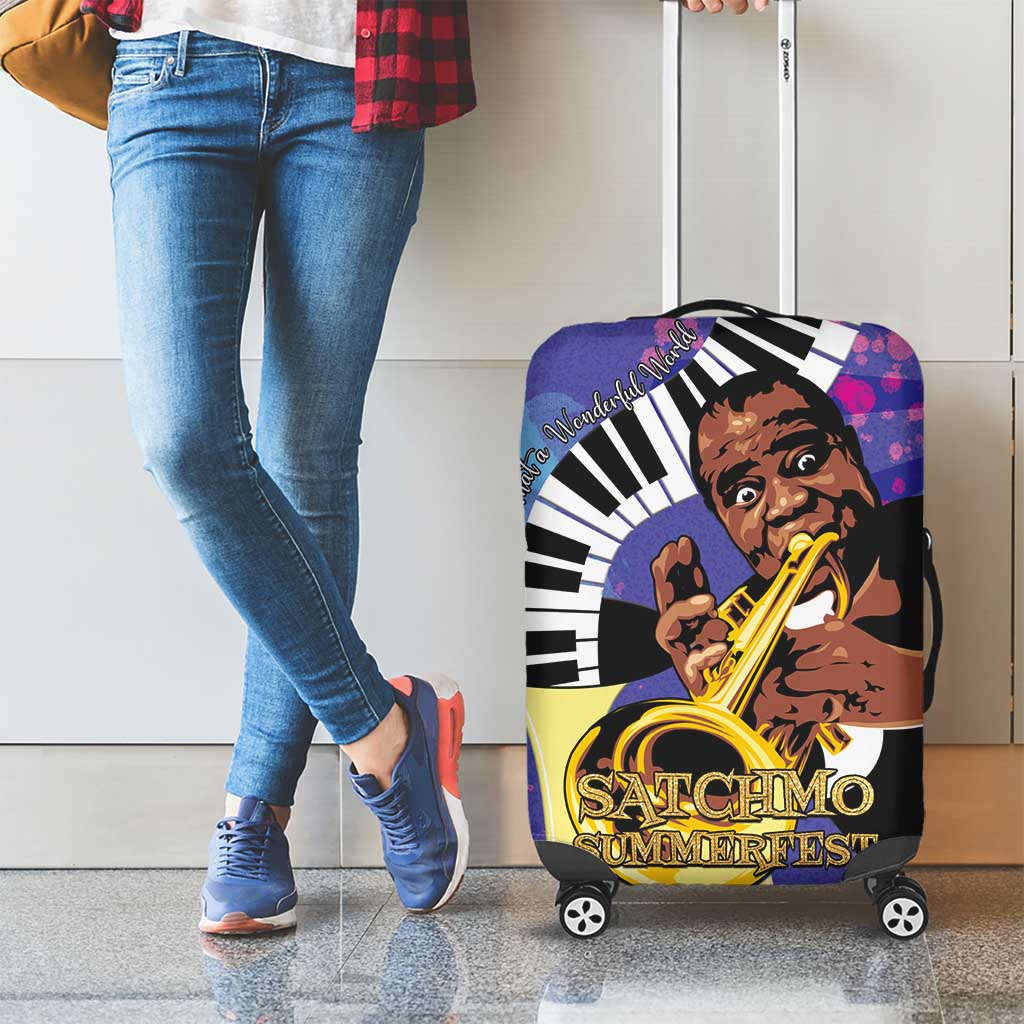 Satchmofest Luggage Cover King Of Jazz What a Wonderful World - Wonder Print Shop