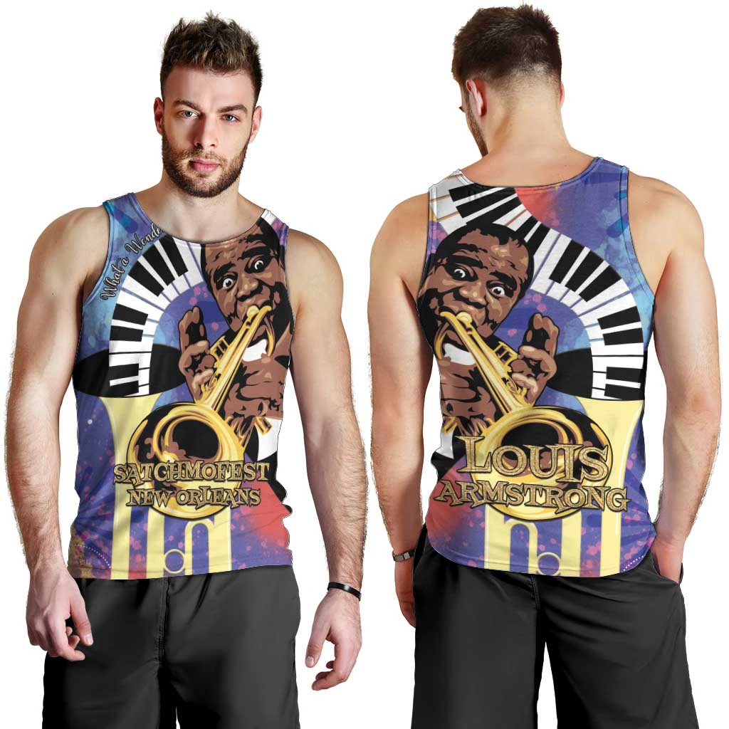 Satchmofest Men Tank Top King Of Jazz What a Wonderful World - Wonder Print Shop