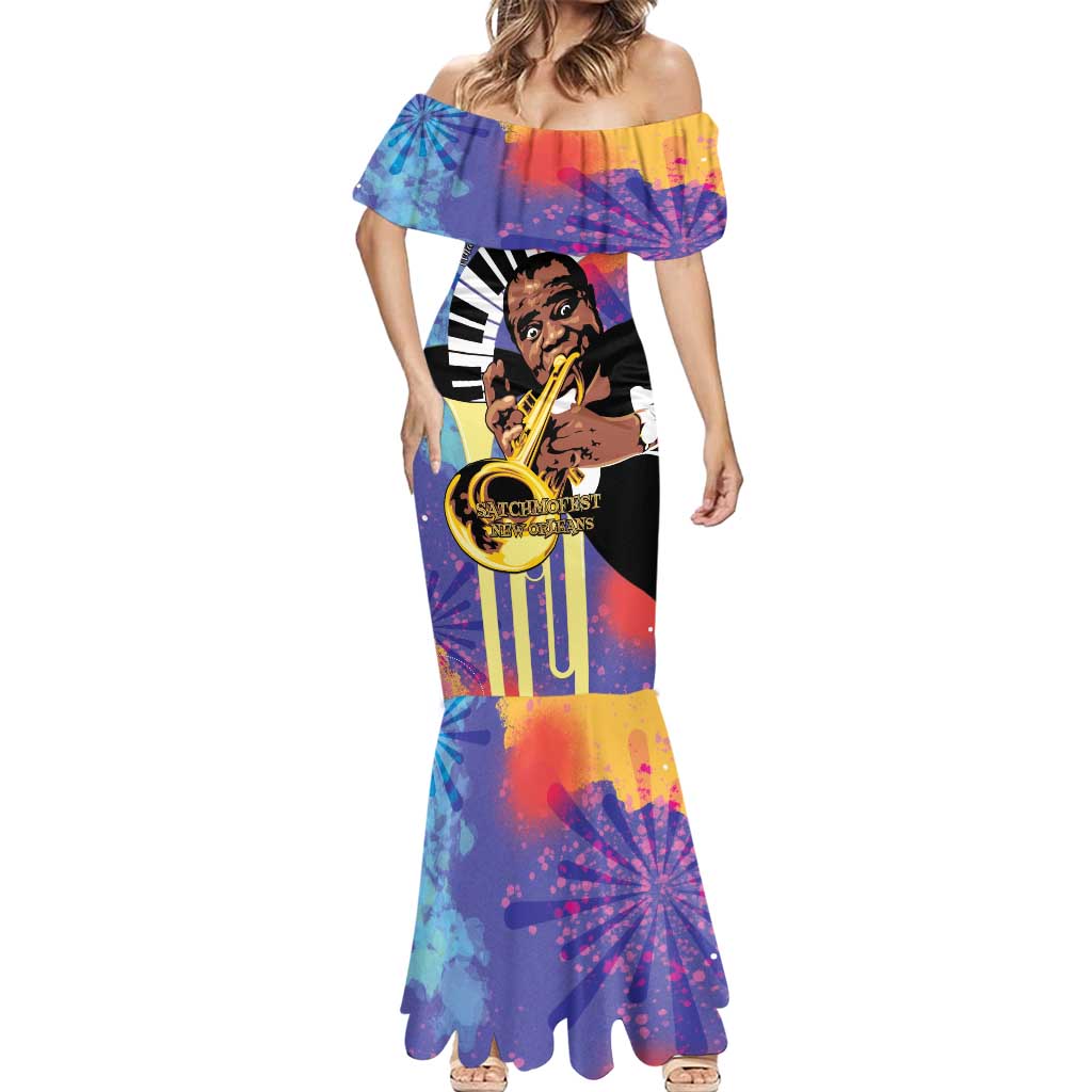 Satchmofest Mermaid Dress King Of Jazz What a Wonderful World - Wonder Print Shop