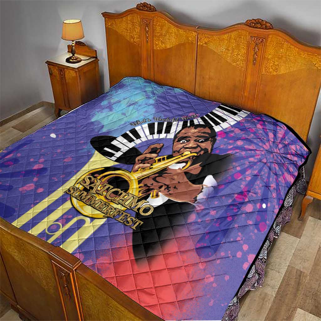 Satchmofest Quilt King Of Jazz What a Wonderful World - Wonder Print Shop