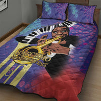 Satchmofest Quilt Bed Set King Of Jazz What a Wonderful World - Wonder Print Shop
