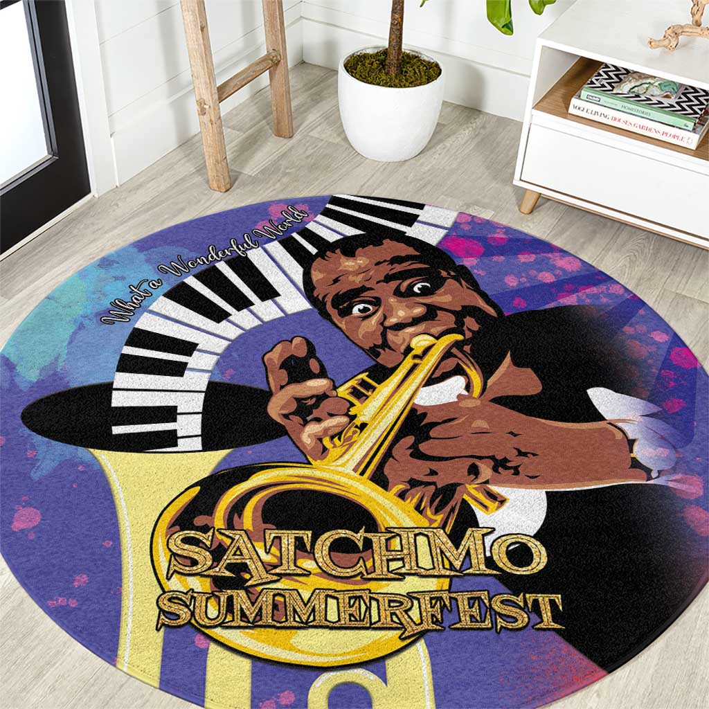 Satchmofest Round Carpet King Of Jazz What a Wonderful World - Wonder Print Shop