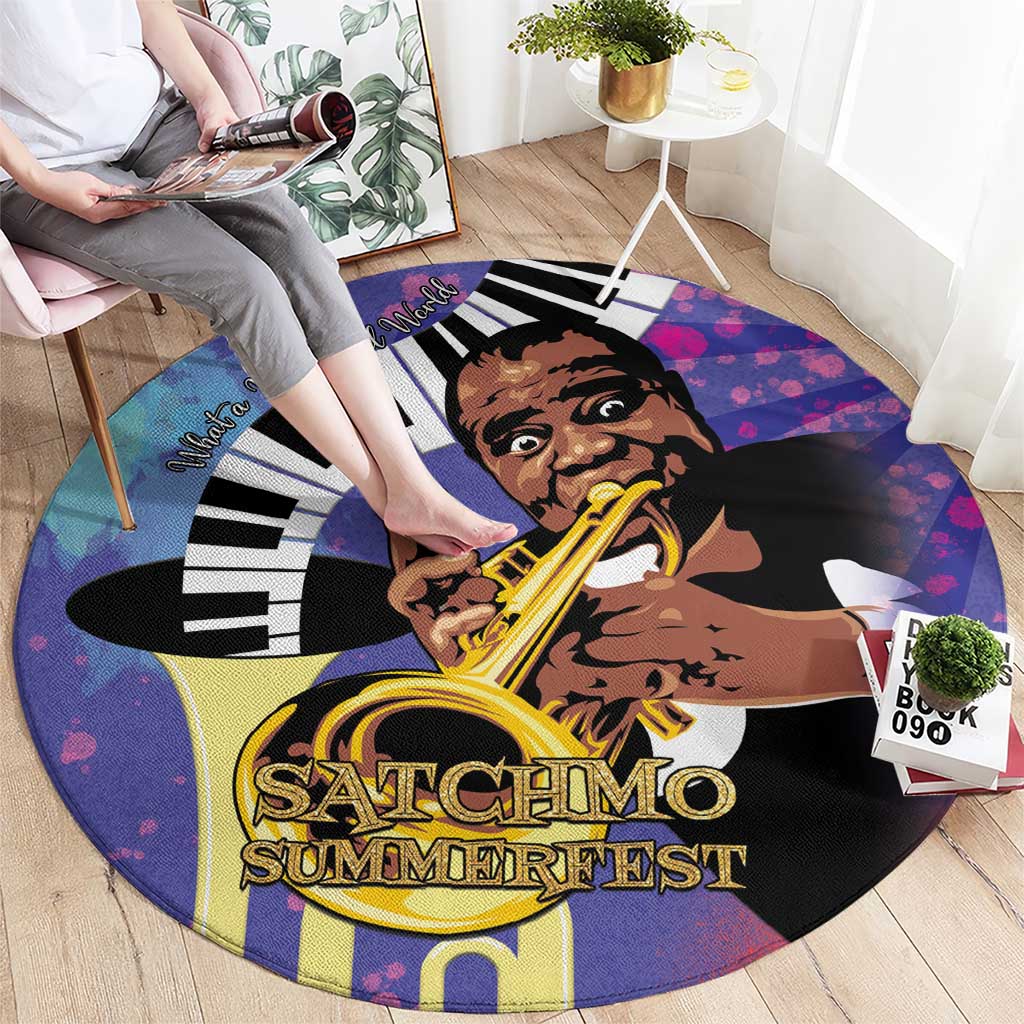 Satchmofest Round Carpet King Of Jazz What a Wonderful World - Wonder Print Shop