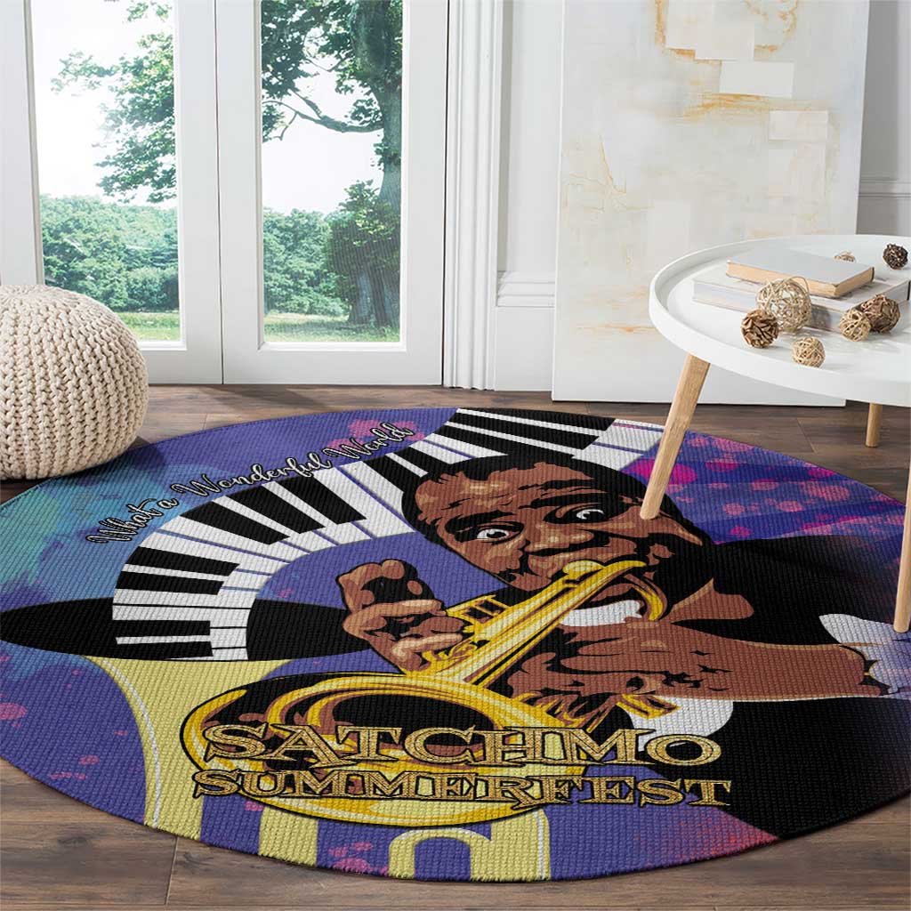 Satchmofest Round Carpet King Of Jazz What a Wonderful World - Wonder Print Shop