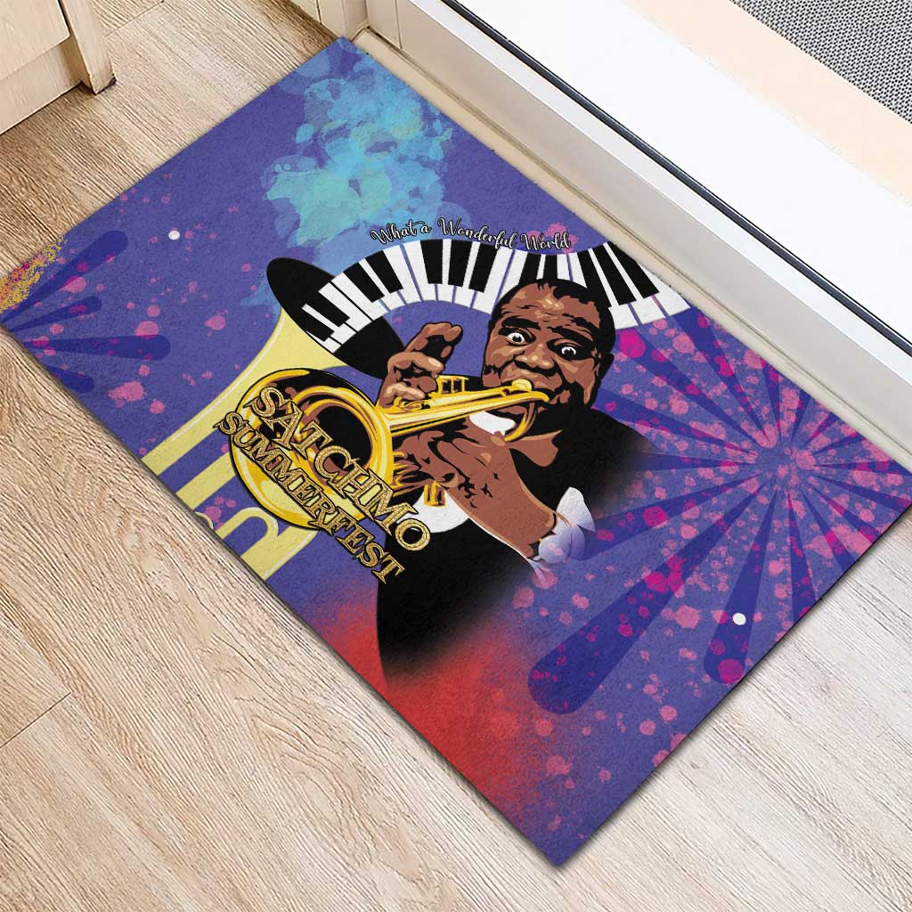 Satchmofest Rubber Doormat King Of Jazz What a Wonderful World - Wonder Print Shop