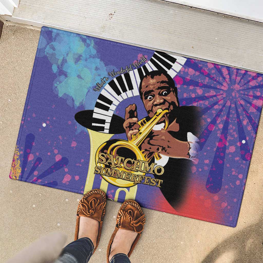 Satchmofest Rubber Doormat King Of Jazz What a Wonderful World - Wonder Print Shop
