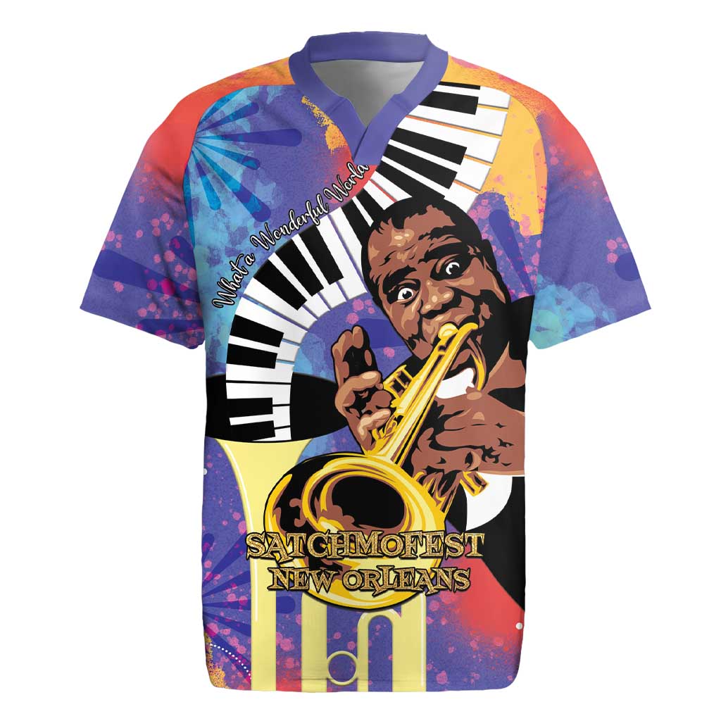 Satchmofest Rugby Jersey King Of Jazz What a Wonderful World - Wonder Print Shop