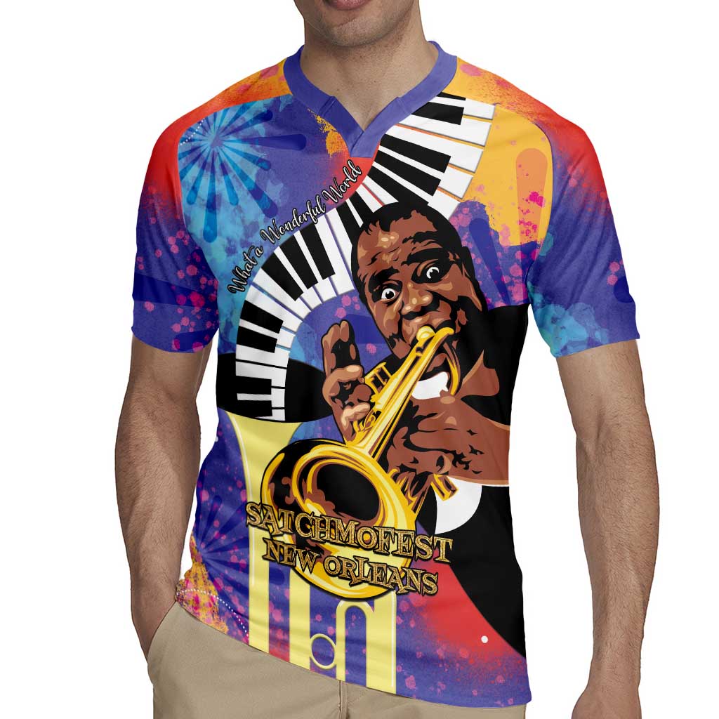 Satchmofest Rugby Jersey King Of Jazz What a Wonderful World - Wonder Print Shop