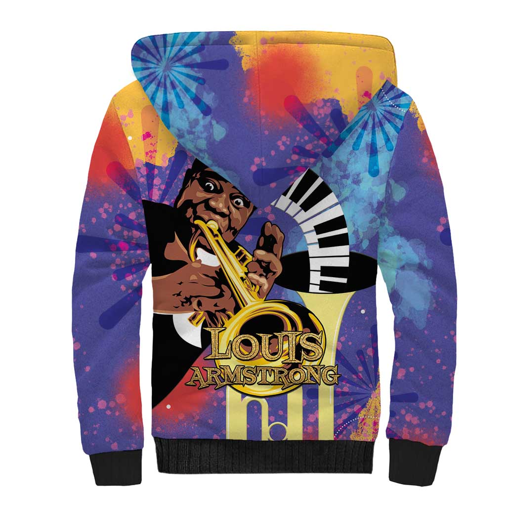 Satchmofest Sherpa Hoodie King Of Jazz What a Wonderful World - Wonder Print Shop