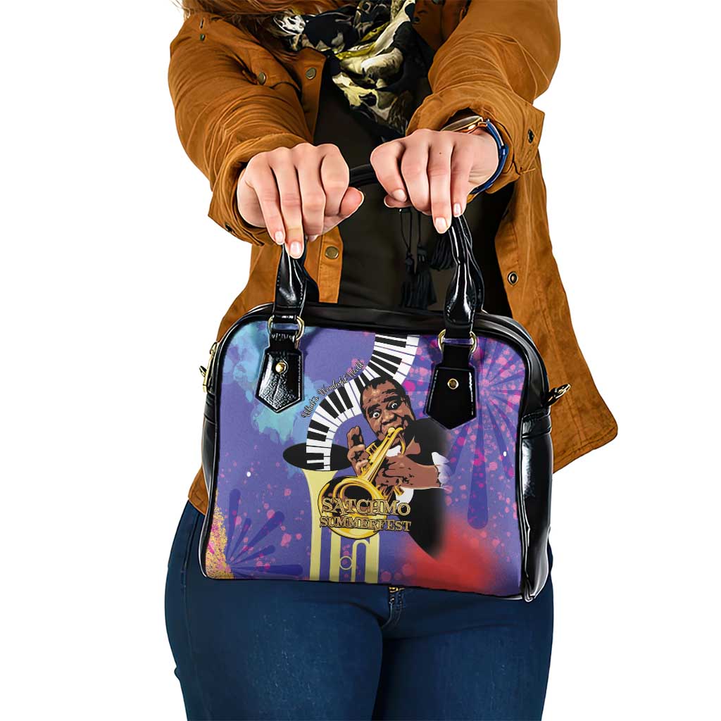 Satchmofest Shoulder Handbag King Of Jazz What a Wonderful World - Wonder Print Shop