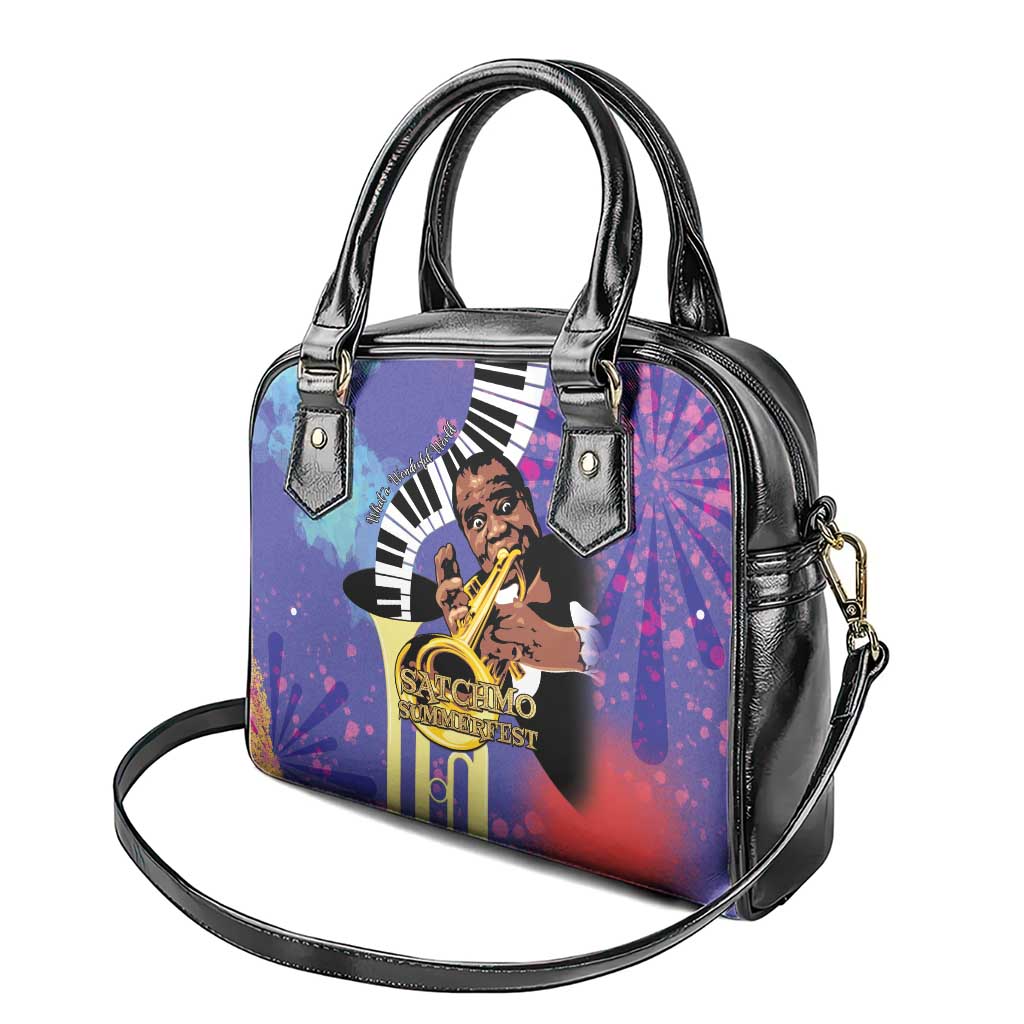 Satchmofest Shoulder Handbag King Of Jazz What a Wonderful World - Wonder Print Shop