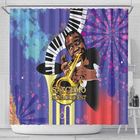 Satchmofest Shower Curtain King Of Jazz What a Wonderful World - Wonder Print Shop