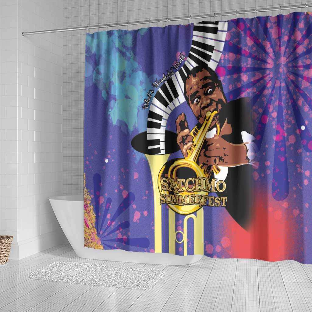 Satchmofest Shower Curtain King Of Jazz What a Wonderful World - Wonder Print Shop
