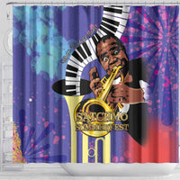 Satchmofest Shower Curtain King Of Jazz What a Wonderful World - Wonder Print Shop