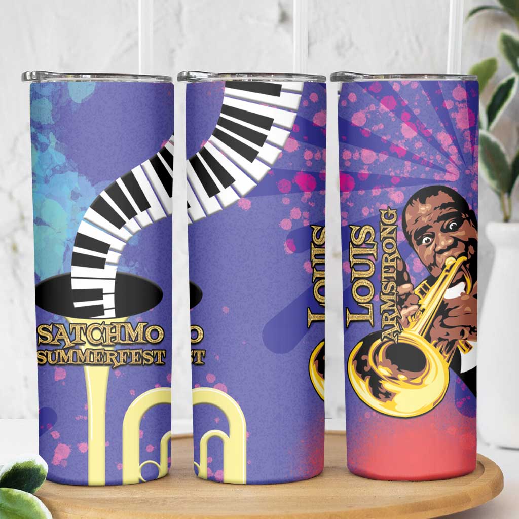 Satchmofest Skinny Tumbler King Of Jazz What a Wonderful World - Wonder Print Shop