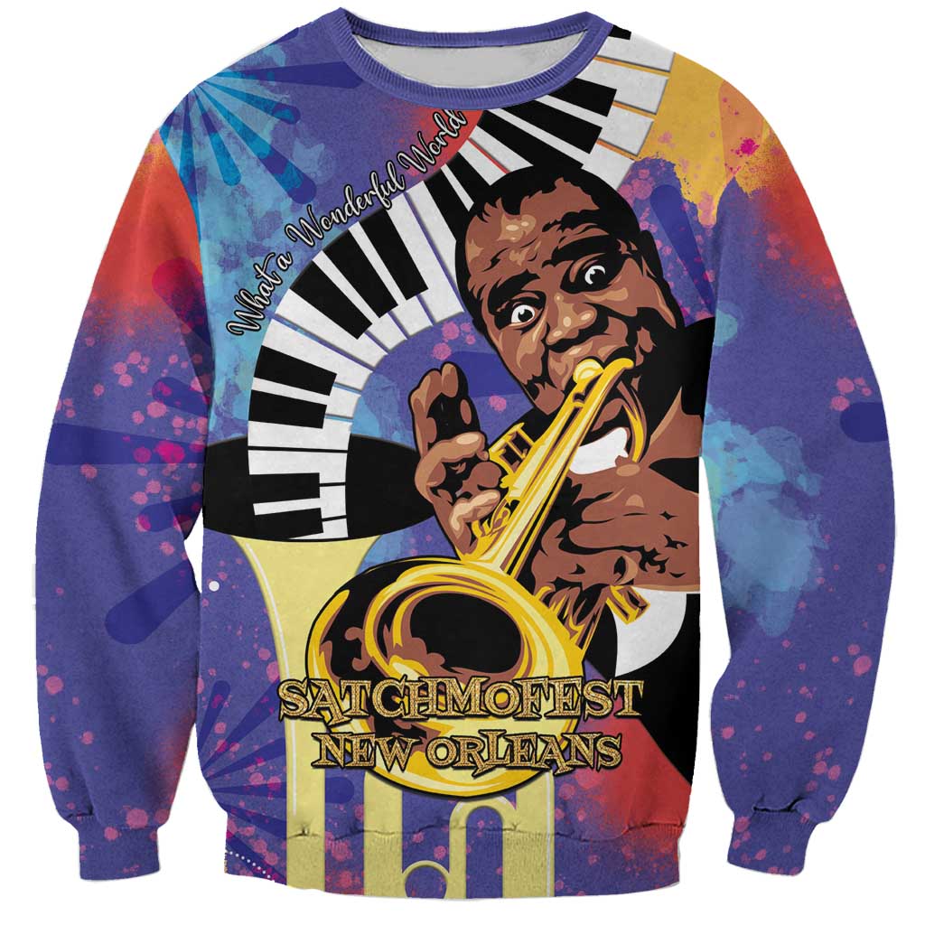 Satchmofest Sweatshirt King Of Jazz What a Wonderful World - Wonder Print Shop